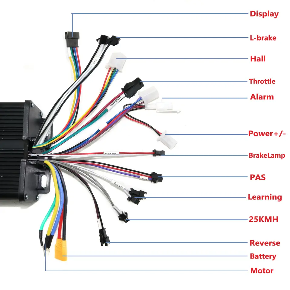 Wiring Diagram 72v Ebike Controller 72v Motor Electric Bicycle