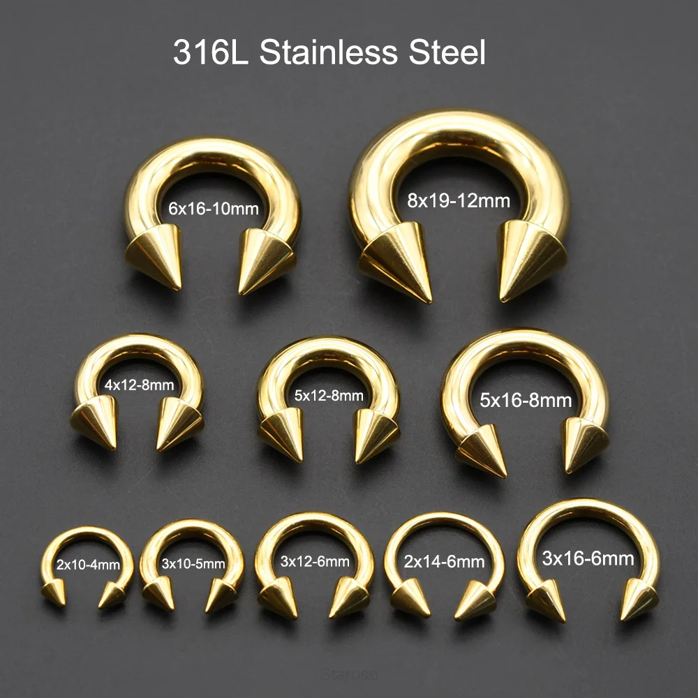 Gold Septum Horseshoe Septum Piercing 10mm Barbell Gold