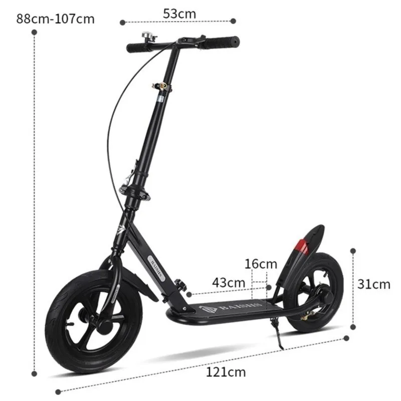 Folding Scooter Easy To Carry with Carbon Steel Frame and Highly Sensitive Brakes for Safe Riding