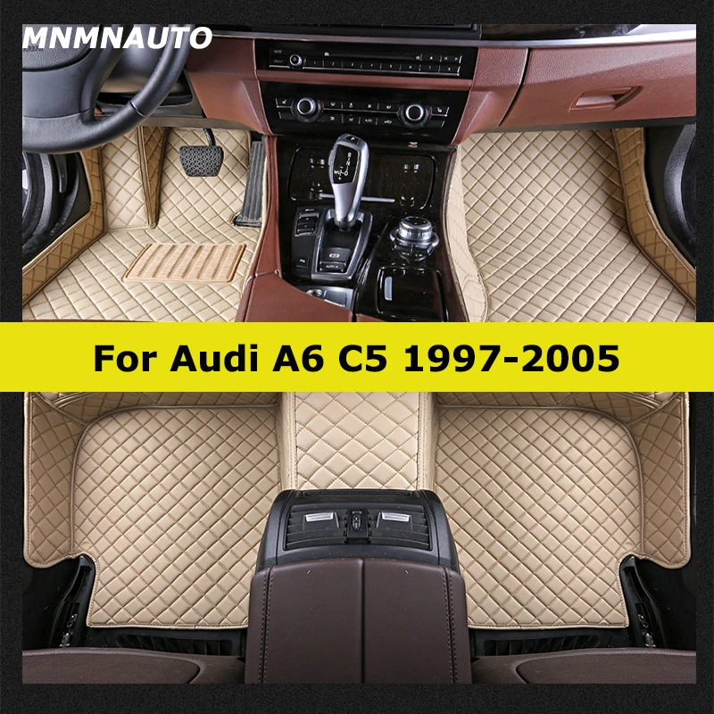 MNMNAUTO 맞춤형 자동차 바닥 매트, 아우디 A6 C5 1997-2005 용 자동차 카펫, 발 코체 액세서리
