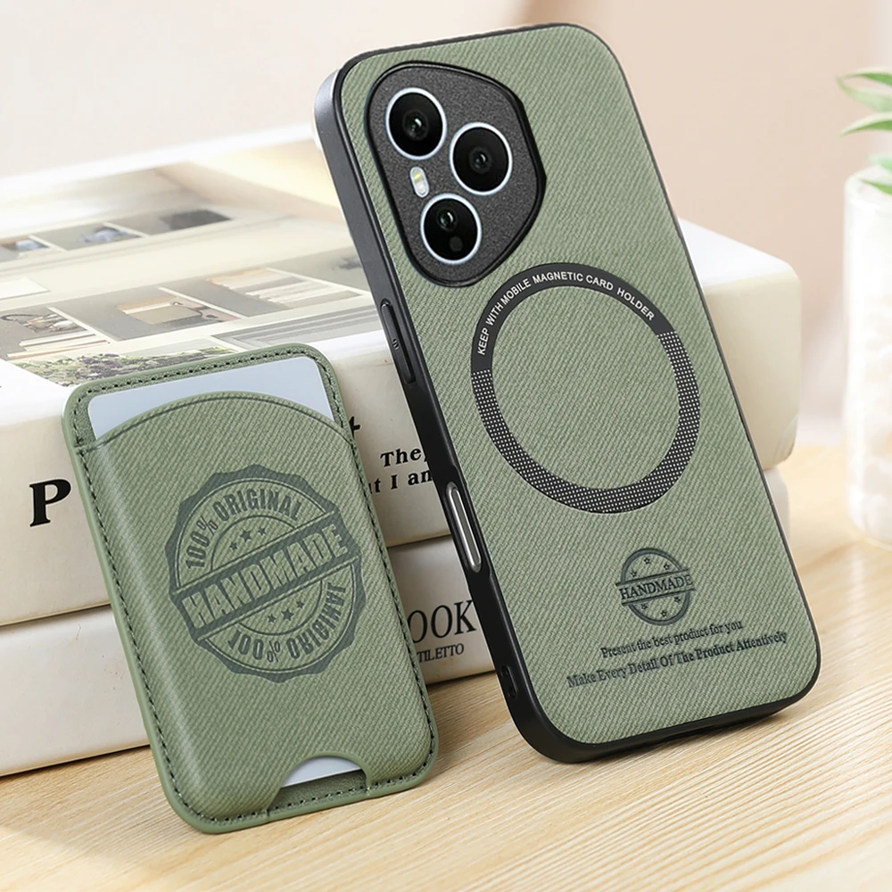 Leather Card Case with Magnetic Back Cover