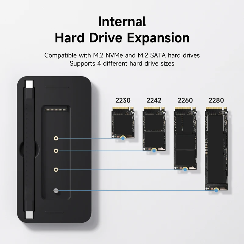 Hagibis-docking Station para Windows Mac os Hub Usb c Gabinete Ssd M.2 Nvme Sata 4k Compatível com Hdmi 100w pd Usb 3.1 em 1 - Imagem 5