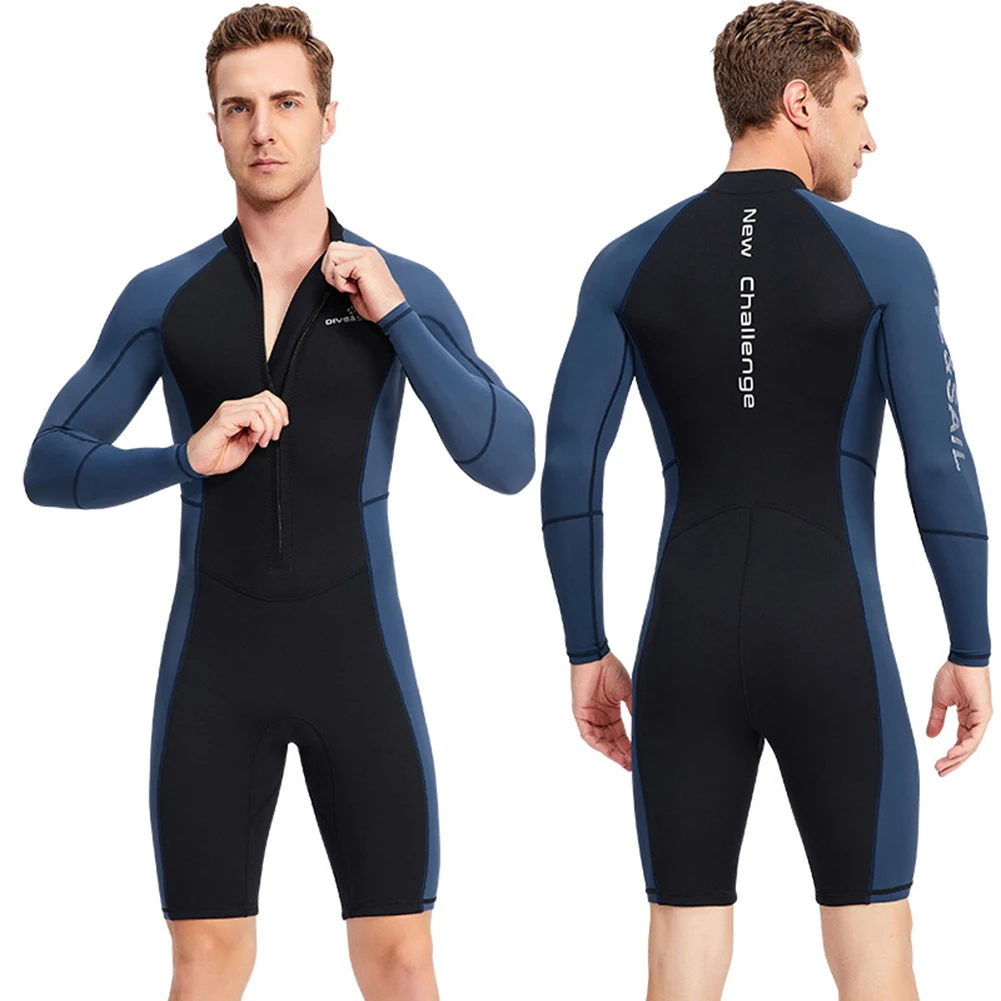 

1.5MM Neoprene Wetsuit Men Front Zipper Diving Suit for Snorkeling Scuba Diving Swimming Surfing Swimsuit Kayaking Full Wetsuit