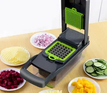  14 in 1 Kitchen Vegetable Peeler Food Cutter Salad Fruit Slicer Dicer Green Color Vegetable Chopper Fast Cooking Tools 
