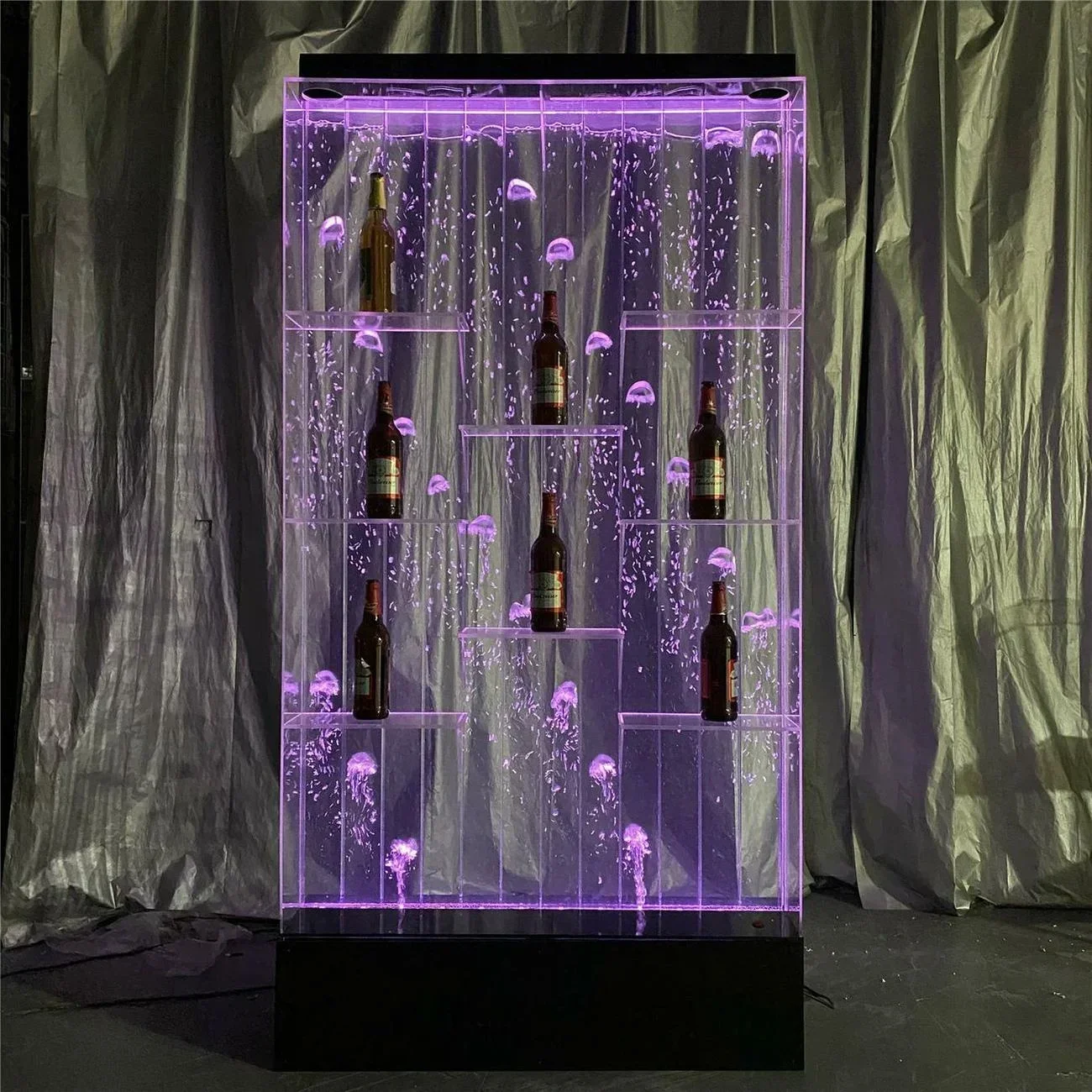 Water Fountain Home Decor Bubble Wall Water Panel LED Light Made Bar Pub Aquarium Design LED Wine Shelves And Display