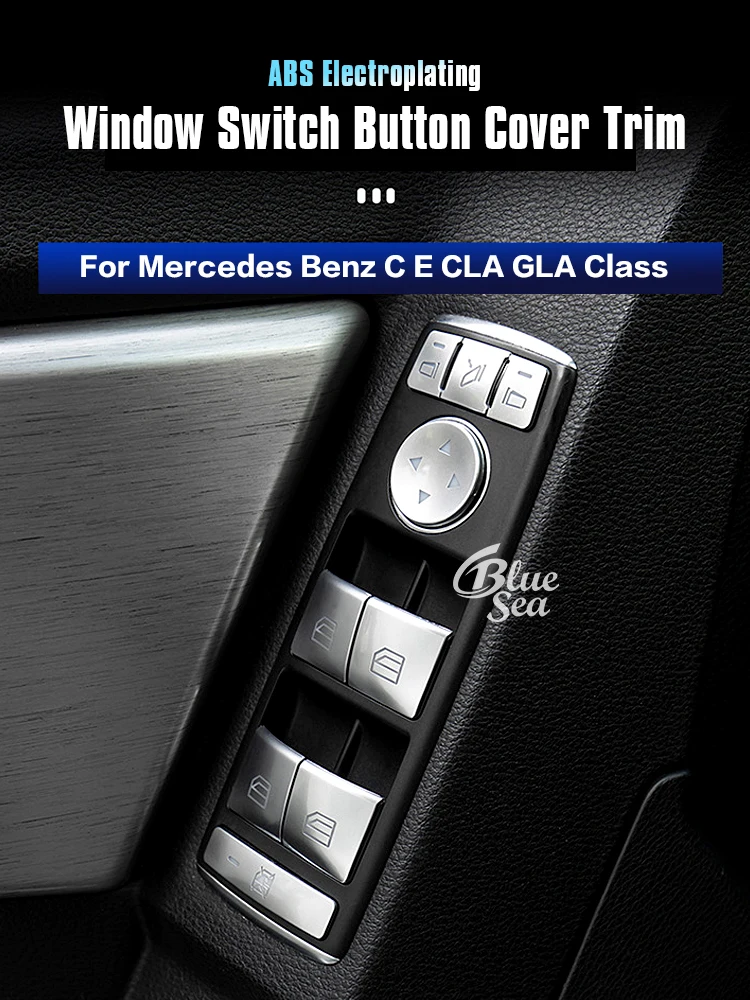 For Mercedes Benz CLA 180 200 GLA 180 200 2013 2014 2015 2016 2017 2018 2019 14x Car Parts Window Switch Button Repair Stickers