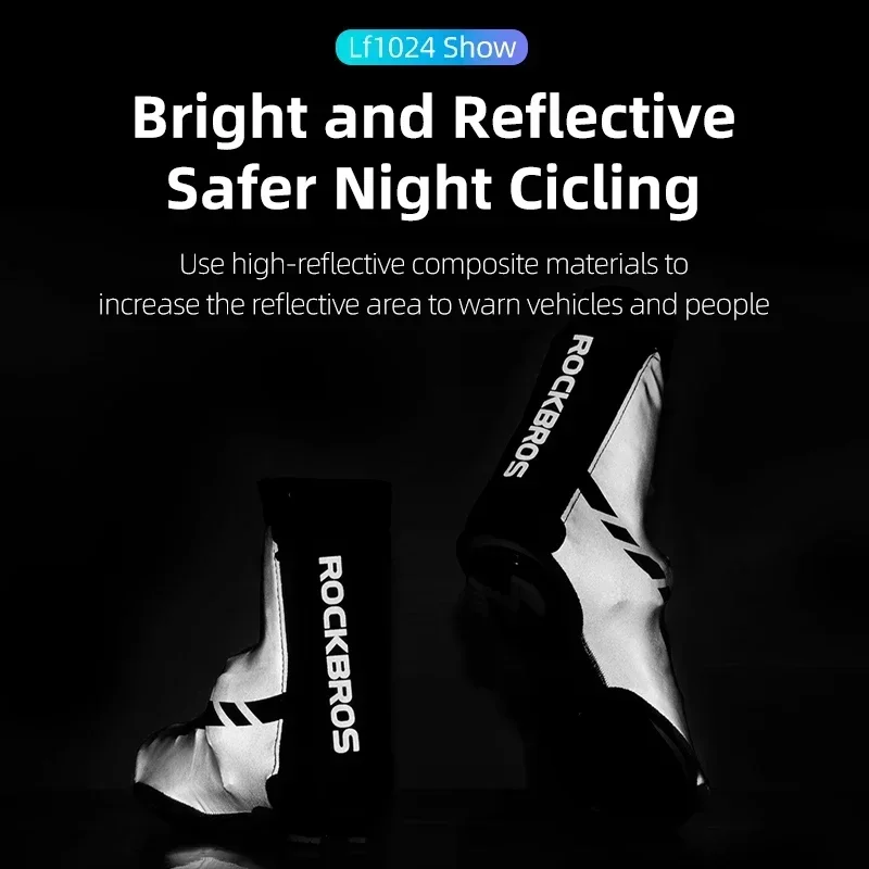 ROCKBROS Winter Waterproof Cycling Shoe Cover Reflective Thermal Elastic Rainproof Bike Shoe Cover Cycling Overshoes Boot Covers shoe covers,rain shoe covers,silicone shoe covers,disposable shoe covers,rain shoe protector,plastic shoe cover