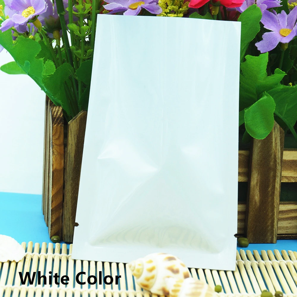 6x9cm 200pcs White Plating Aluminium Foil Plastic Bags Heat Sealable