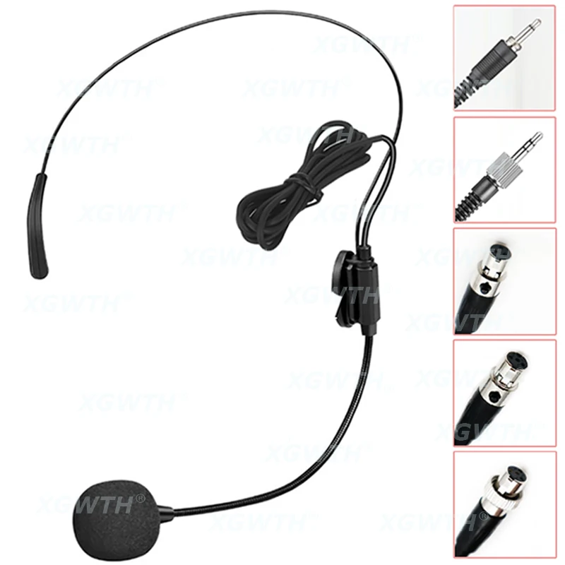 Headset Microphone Dual Ear Head Omnidirectional Condenser Headworn Mic for Sennheiser Shure AKG MiPro Samson Wireless System