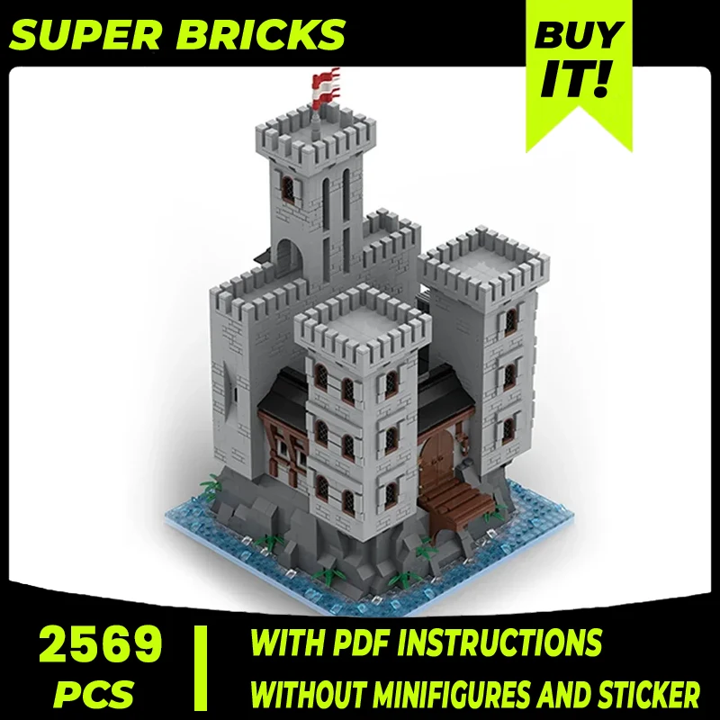 

Moc Building Bricks Military Fortress Model Castle On The Cliff Technology Modular Blocks Gifts Christmas Toys DIY Sets Assembly