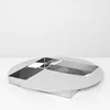 Simple stainless steel silver mirror square round tray storage tray model room living room coffee table desktop jewelry ornament 1
