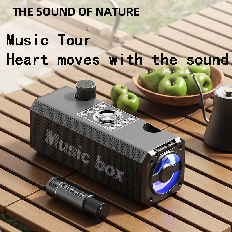 

120W Big Power Portable Fashion RGB Pickup Rhythm Light Bluetooth Speaker Camping Family Party Home Theater Wireless MIC Audio