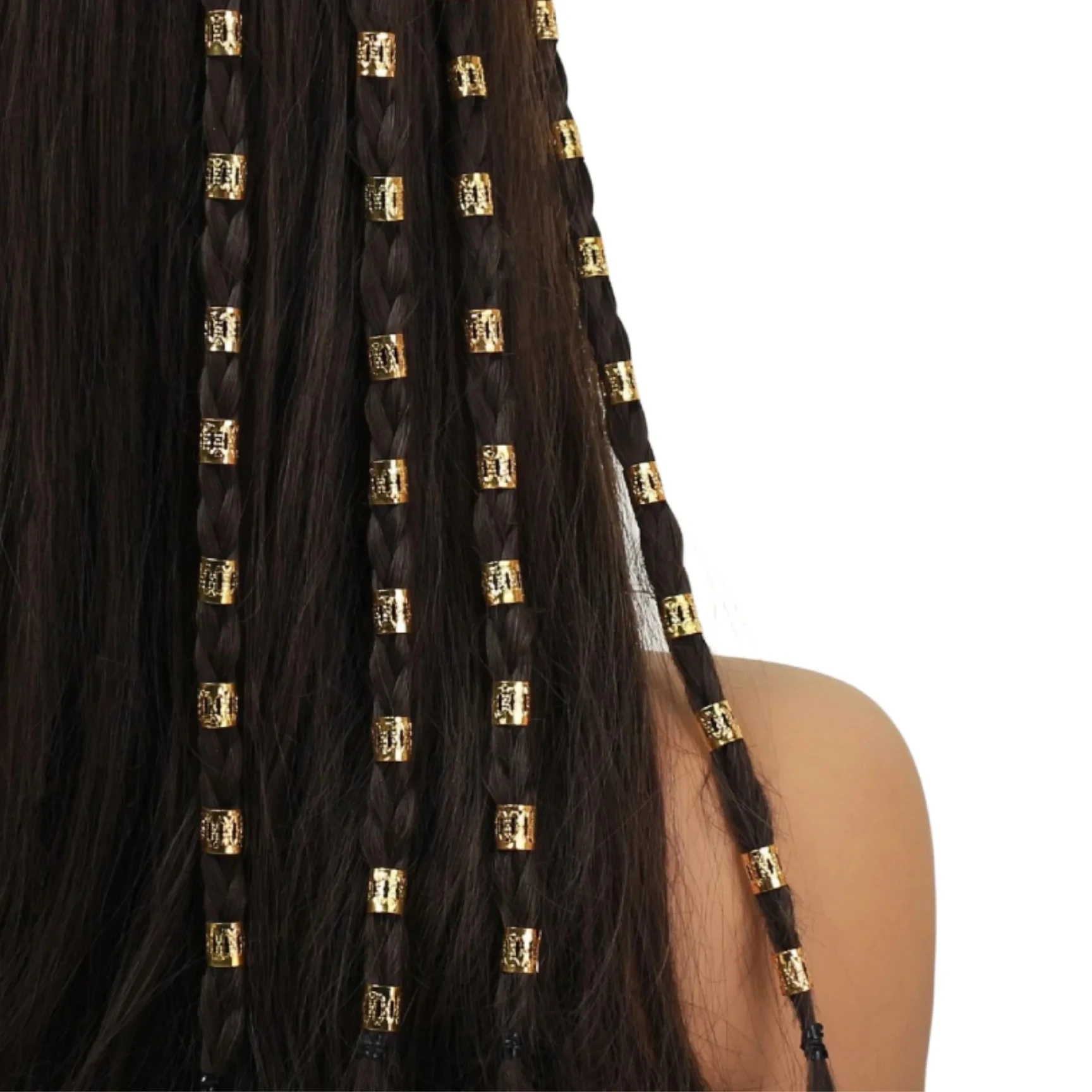 50/100 stücke DIY aushöhlen Haarring, Dreadlocks Perlen Haar Geflecht Ringe Clip Angst Haar Flechten Metall Manschetten Dekoration/Zubehör – Detail 1