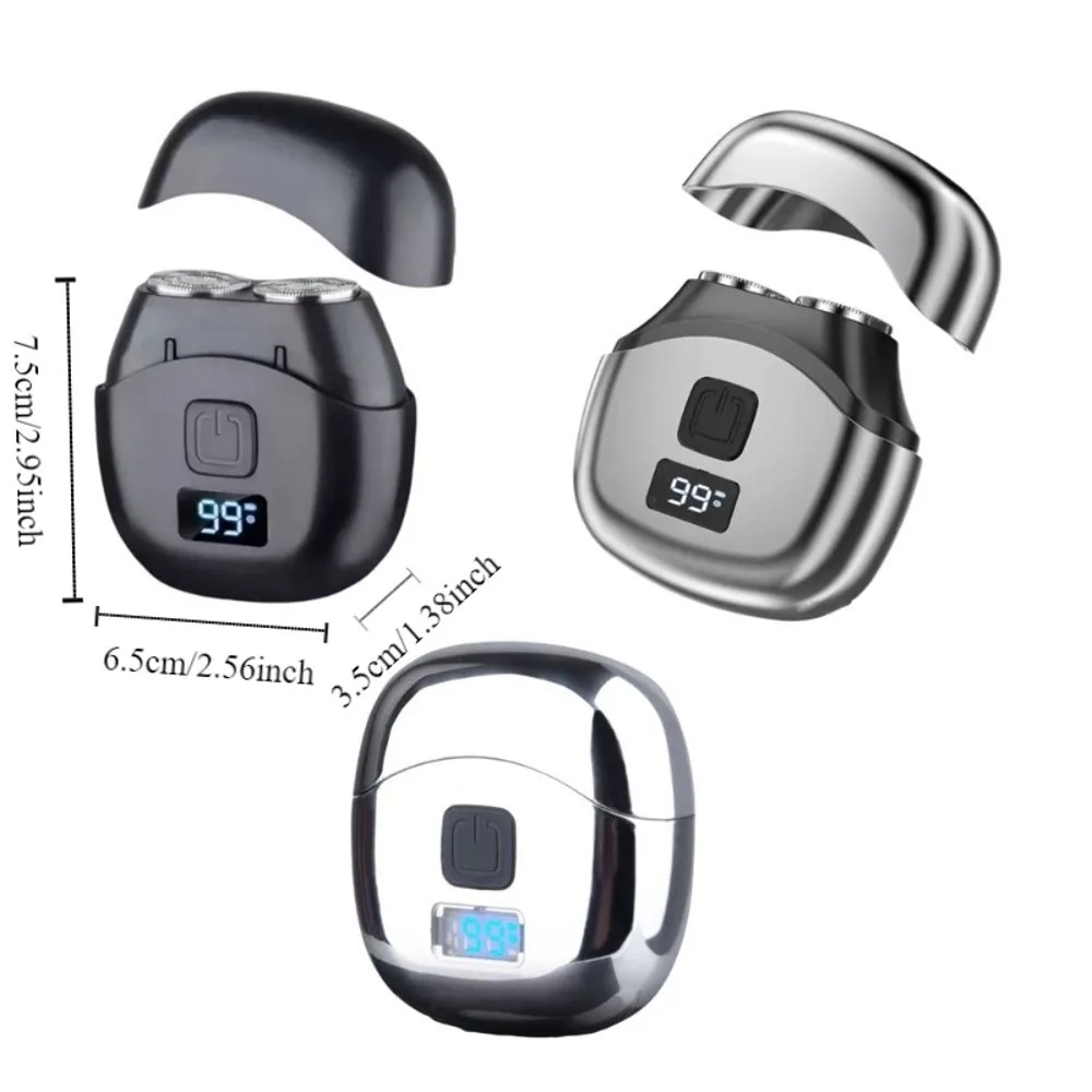 Lightweight Waterproof Electric Shaver Digital Display USB Charging Travel Pocket Razor Mini Double-headed Smart Shaver for Men