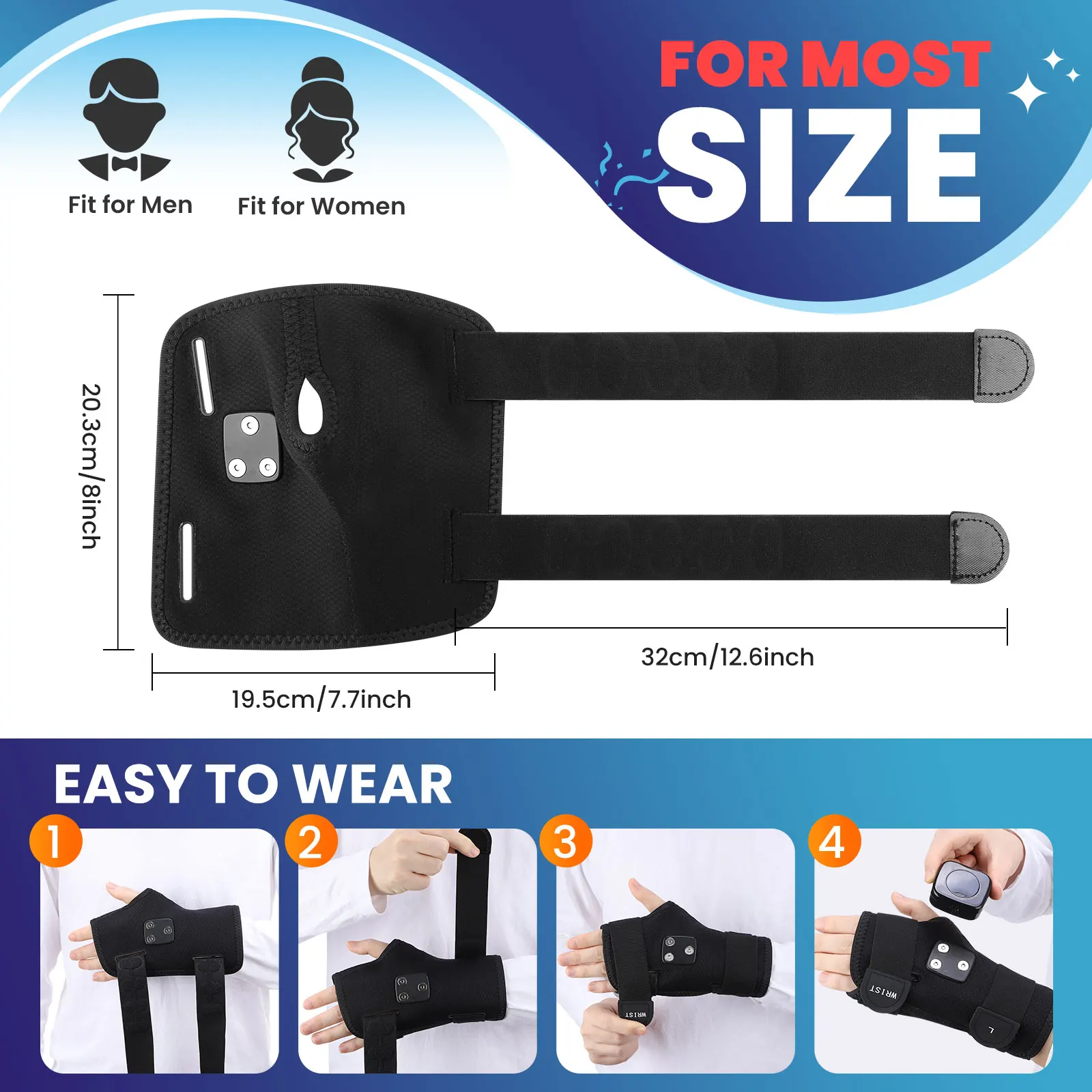 Magnetic Heat Wrist Guard with Lycra and ABS for Hand Joint Relief