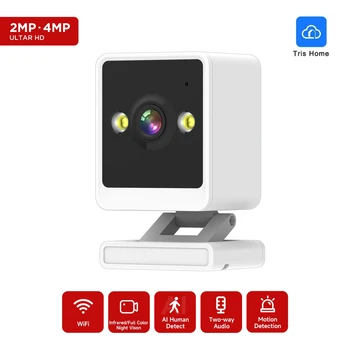 SNOSECURE 실내 가정용 미니 IP 카메라 베이비 모니터, 무선 AI 인간 감지, 휴대용 비디오 녹음기 감시 바디 카메라