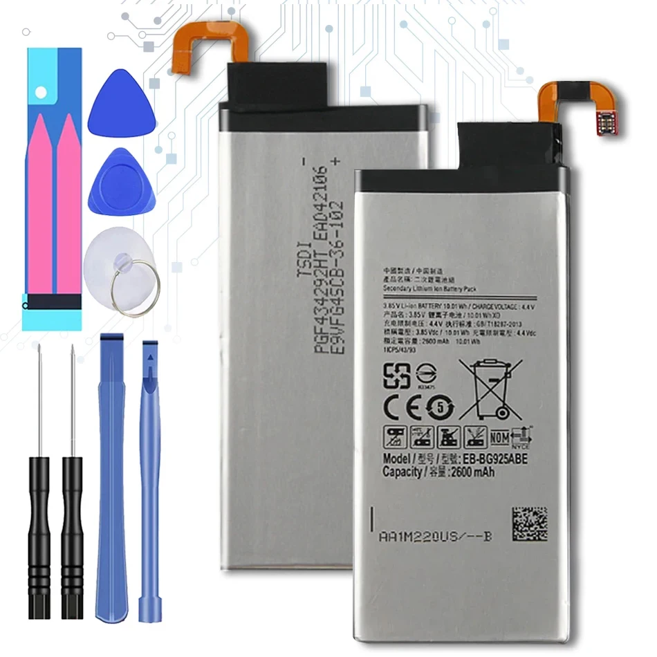 

EB-BG925ABA Battery For Samsung GALAXY S6 Edge G9250 SM-G925l G925F G925L G925K G925S G925A G925 S6Edge 2600mAh with Track Code