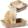 Biodegradable For Cats And Small Animals 5Pack Leakproof Cardboard Tray Cat Litter Boxes Disposable 3