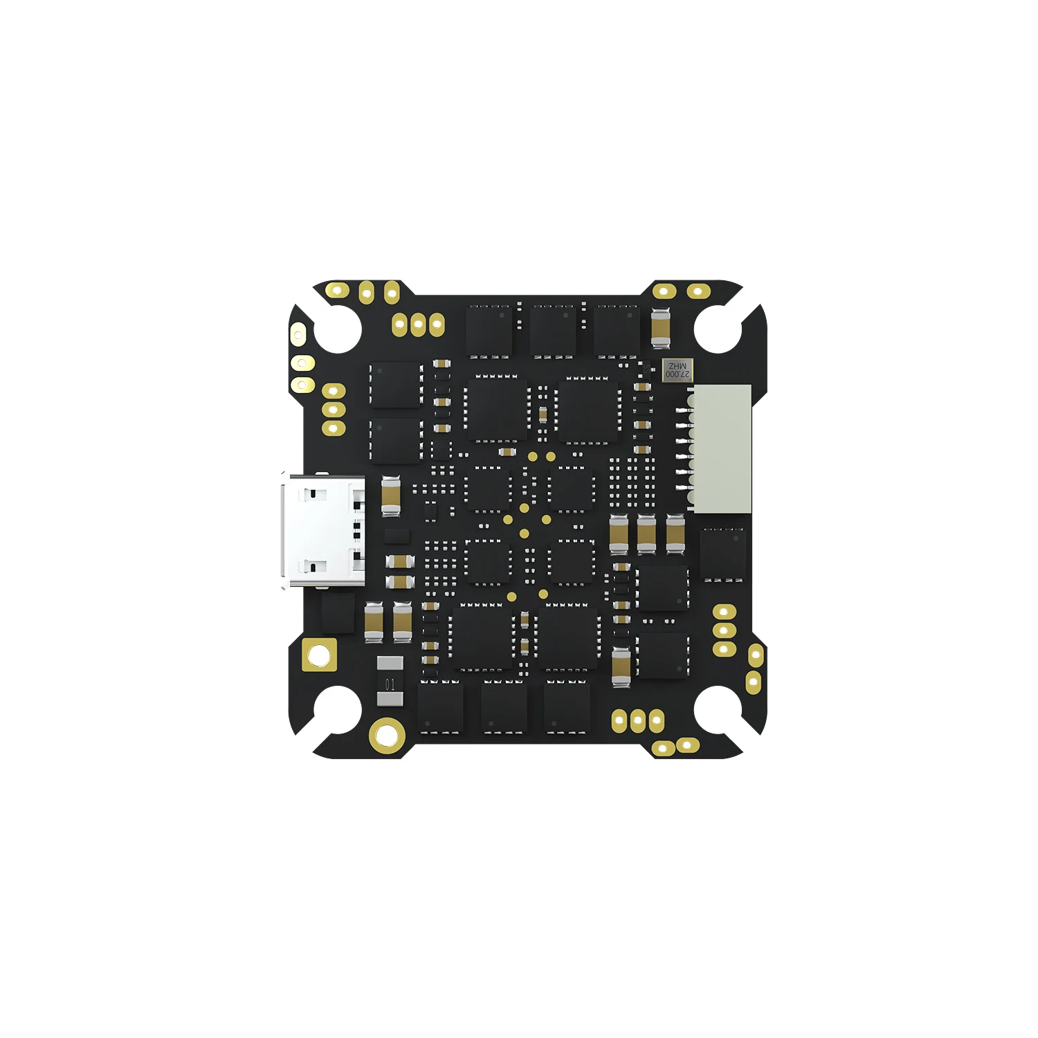 Face avant du contrôleur de vol AIO F405 avec récepteur ELRS intégré pour drone FPV