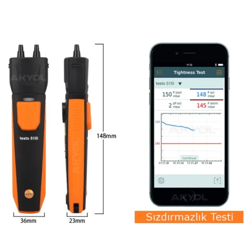차동 압력 프로브, 베인 풍속계, 0560 1410 차동 압력 계량기 게이지, Testo 410i