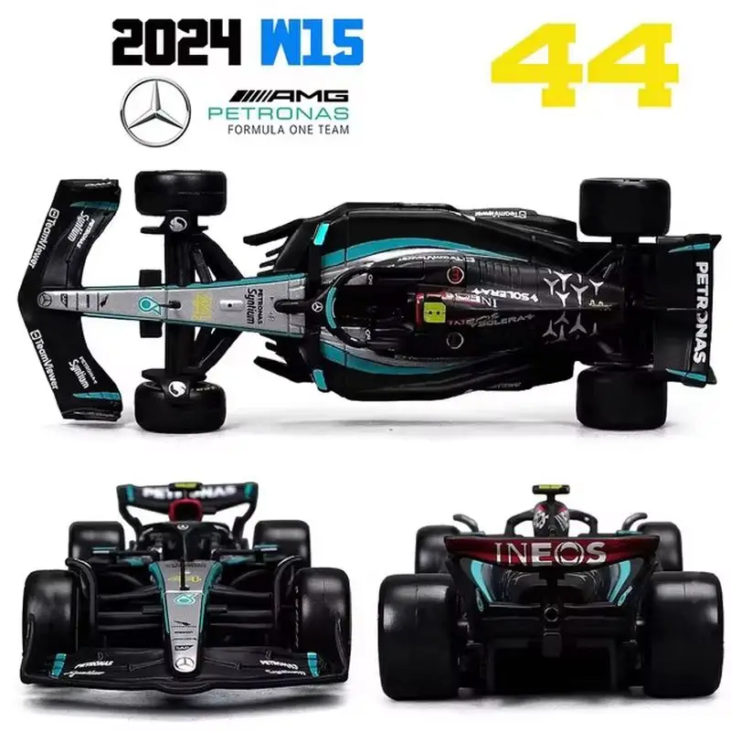 New Bburago 1:43 2024 Mercedes-Amg Petronas W15 F1 #63 George Russell #44 Lewis Hamilton Formula 1 With Helmet Toy Model Gift 5