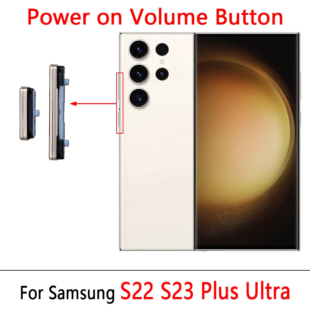 Nuovo Pulsante Di Alimentazione Per Samsung S22 S23 Plus Ultra Side Button On Off Holder Adapter Push Side Key Power Volume Button Parts