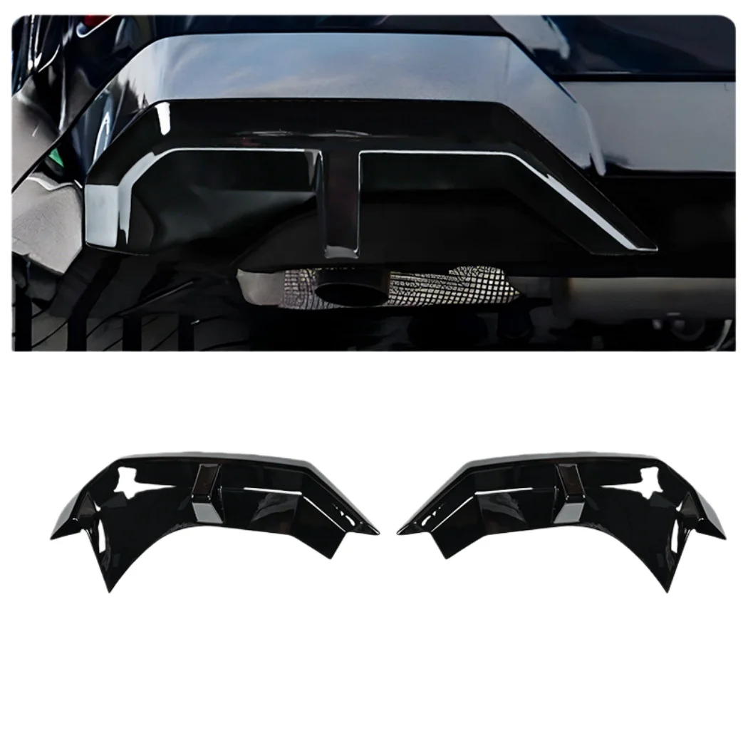 블랙 장식 스트립 울프 투스 리어 범퍼 디퓨저 블랙 워리어 개조 BMW 5 시리즈 I5 G60 G61 2024+ M 스포츠용