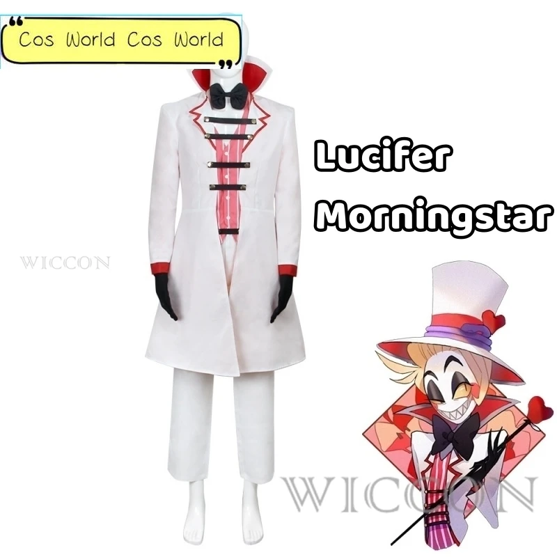 

Lucifer Morningstar Cosplay Costume Clothes Uniform Cosplay White Suit Unisex Performance Dress Suit Halloween Party Set Lucifer