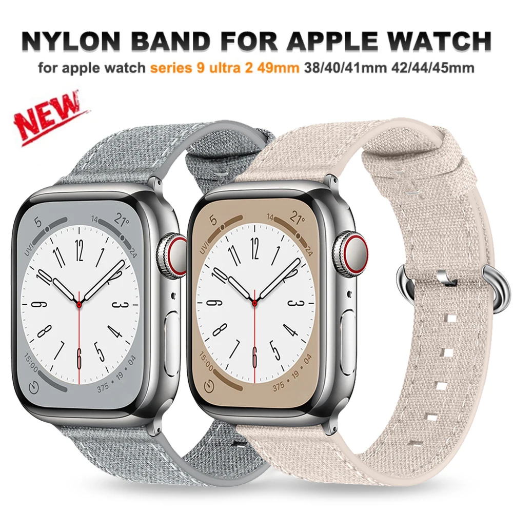 

Ремешок нейлоновый для Apple Watch Ultra 2 49 мм Series 9 45 мм 41 мм, спортивный браслет для IWatch Series 8 7 SE 6 5 4 44 мм 40 мм 38 42 мм