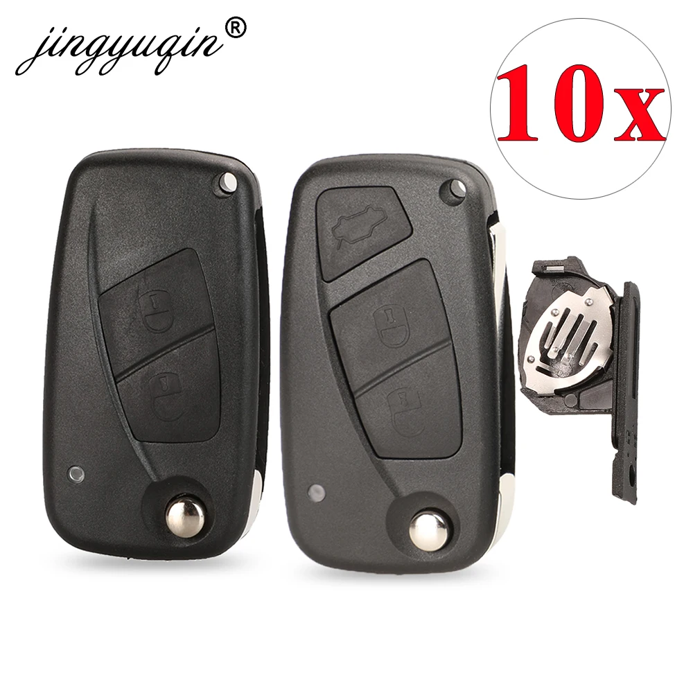 Jingyuqin 10 teile/los Neue Flip Folding Remote Key Case 3 taste schwarz 3 BTN Für FIAT 3 taste Punto Ducato Stilo Panda