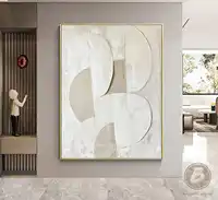Mhemyo Creamy Beige Texture Wall Art Large Modern Minimalist Wabi Sabi Abstract Hand Painted Oil Painting on Canvas Home Decor 6
