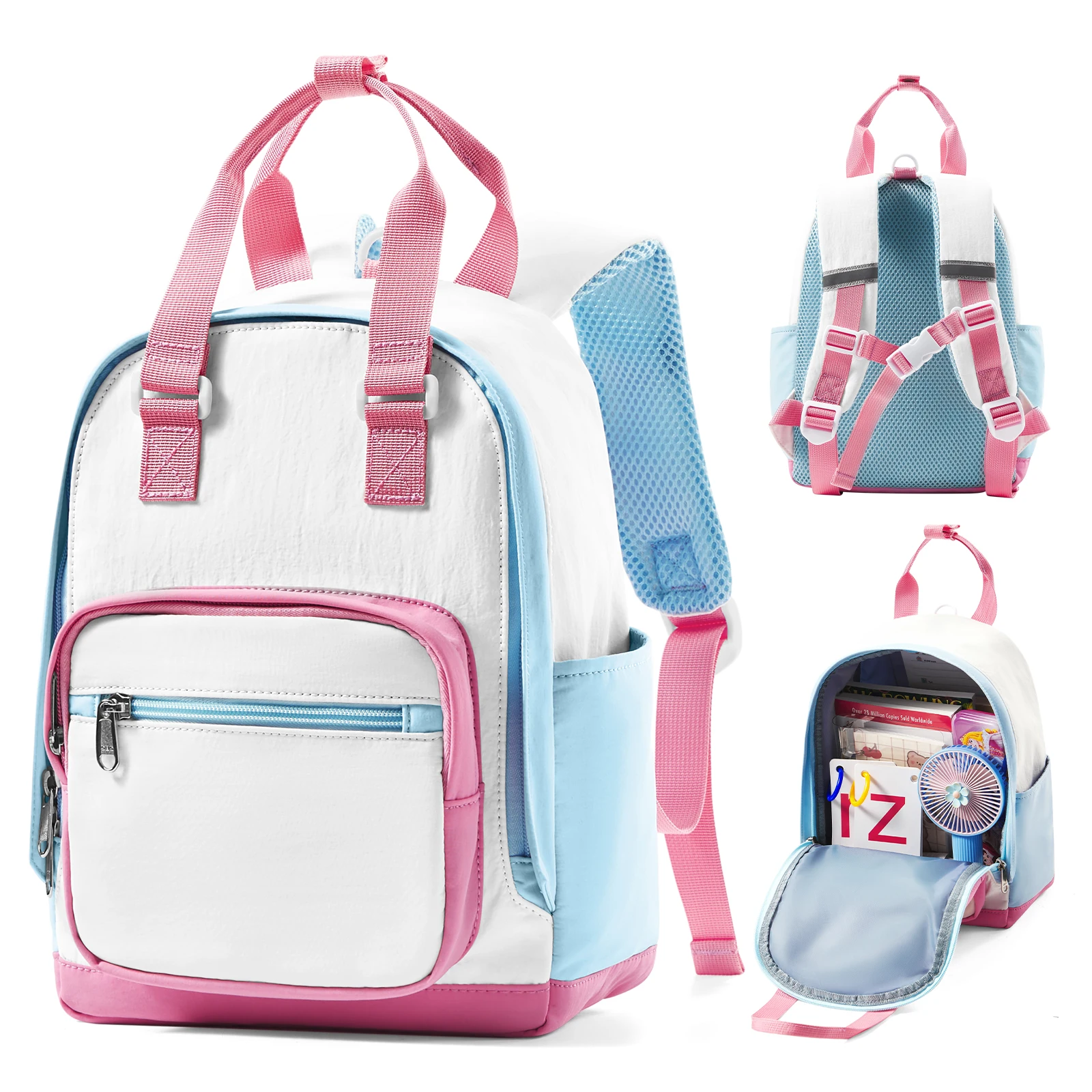 Preschool Toddler Backpack - Lightweight Daypack For Boys & Girls, Grey Blue, Ages 1-6, 9.5x7x13 Inches