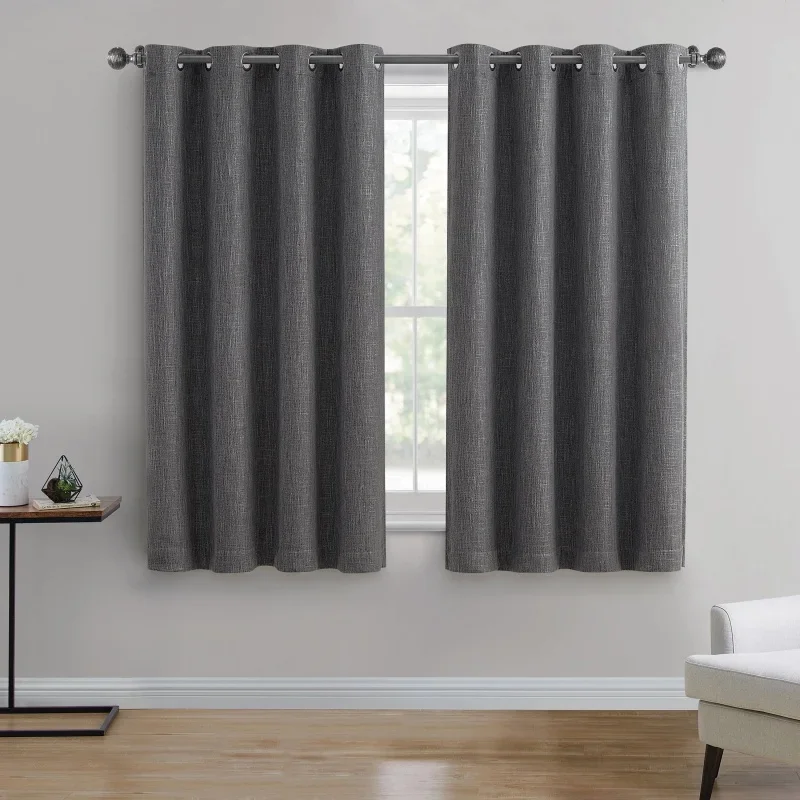 

Плотные Занавески Better Home & Garden, тканые люверсы, серый цвет, 50x63 дюйма