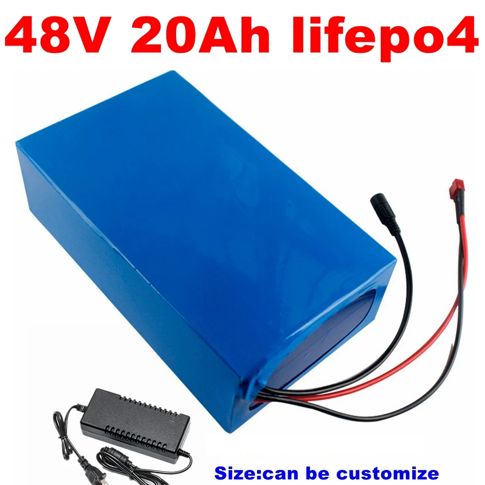 Batteria Al Litio 48V 20Ah Lifepo4 Bms 16S 51.2V 20Ah Per 2000W Electro Scooter Ebike Go Cart Bicicletta Elettrica + Caricabatterie