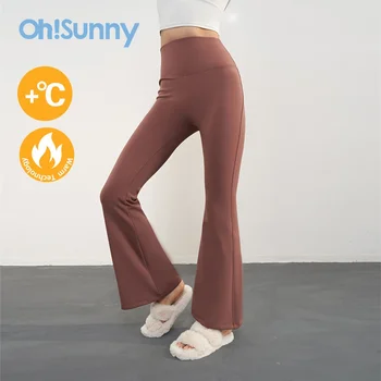 OhSunny Winter Warm Thick Yoga Pants 2024 New Flare Leggings High Waist Stretchy Breathable Fitness Trouser Women Workout Long 1