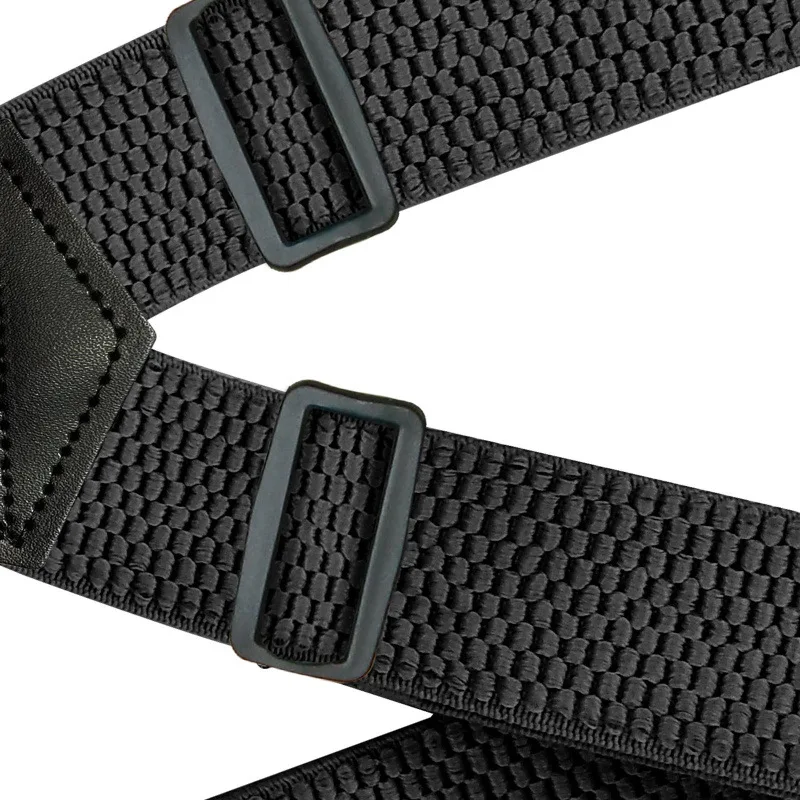 High Elastic Adjustable Work Suspenders For 3.8cm Wide with 4 Plastic Gripper Clasps Solid Color Elastic Trouser Pants Braces