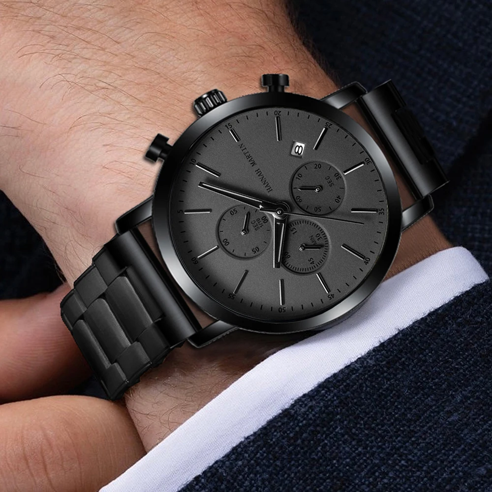 

Top Men Watch Brand Business Style Stainless Steel Fashion Waterproof Sports Multifunctional Quartz Wristwatch Relogio Masculino
