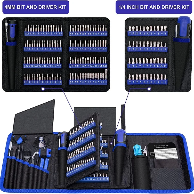 218개 스크루드라이버 세트 휴대폰 컴퓨터 먼지 제거 정밀 수리 너트 드라이버 다중 모델 자석 스크루 키 수공구