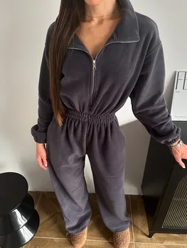 Sports and leisure contrast color jumpsuit jumpsuit fashion trend street jumpsuit women’s suit new women clothing 1