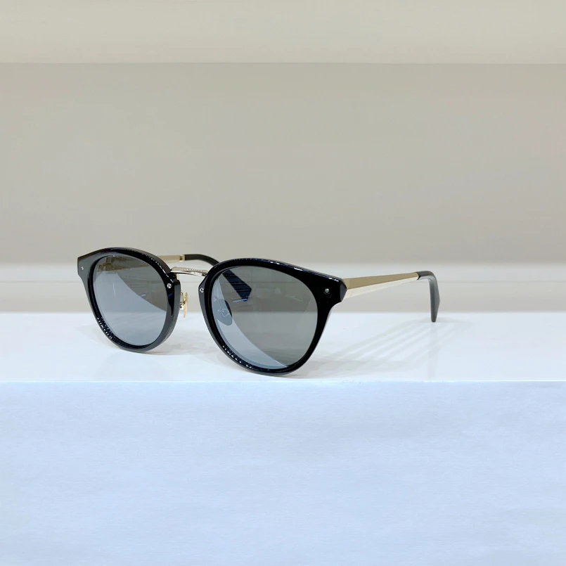 

Black Oval Small Frame Reflective Round Lens High Quality Men's Glasses Fashion Women's Sunglasses