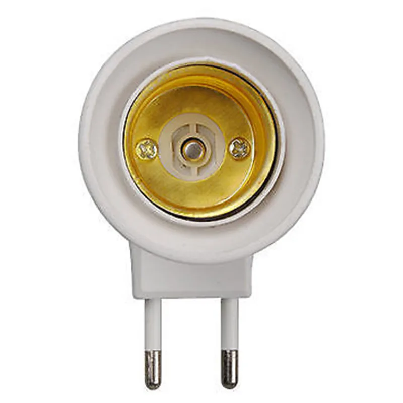 Light Socket E27 Lamp Base Socket EU Plug Wall Screw Night Light LED Bulb Holder Socket Adapter Converter 110-240V On-off Control Switch