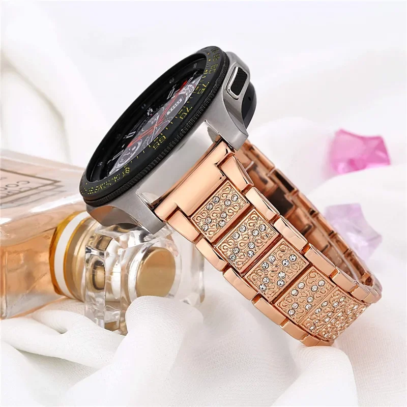 Elegant 22mm Diamond Watchband Bracelet Strap