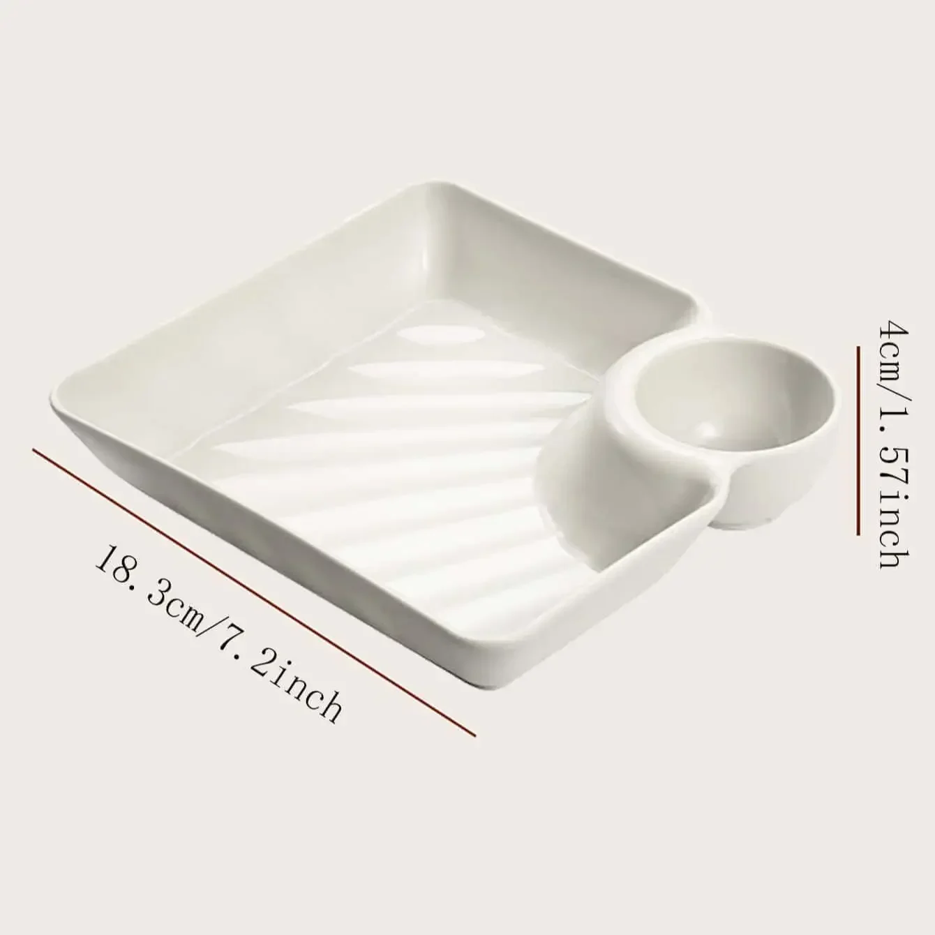 1pc-Dumpling Plate Polished Square Snack Plate Restaurant Kitchen Household Use Creative Design Easy to Clean appetizer plates