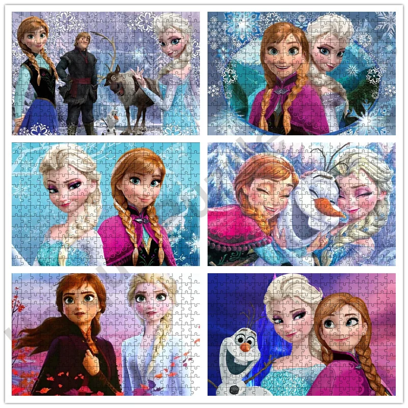 

Jigsaw Puzzles Disney Frozen 300/500/1000 Pieces Large Adult Jigsaw Fun Family Game Intellective Educational Toys with Box