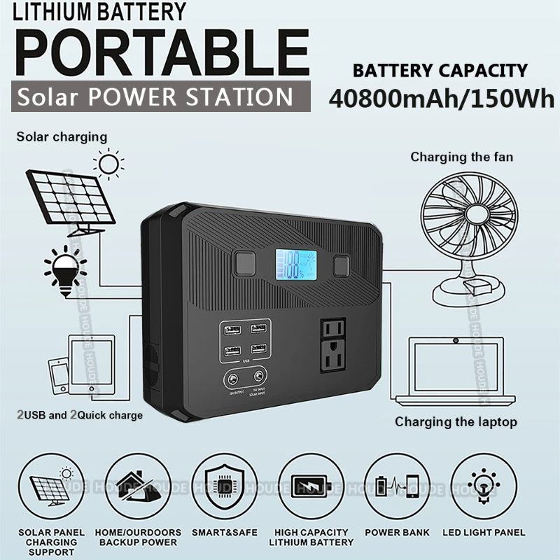 BestQuality150W46800mAhSolarChargeOutdoorPortablePowerbank