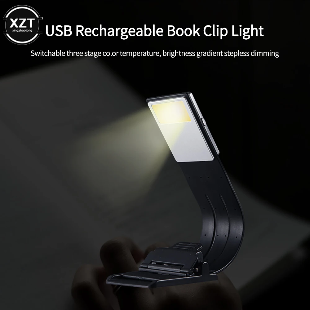 Portable LED Reading Book Light Detachable Flexible Clip USB Rechargeable Lamp For Kindle eBook Readers led light,book light,mini led light