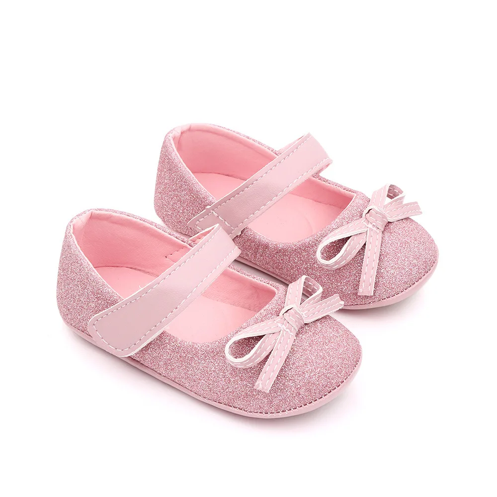Baby Item Infant Girl Shoes Toddler Bling Bow Trainer Newborn Soft Anti-slip Rubber Sole Bebes Princess Footwear for 1 Year Gift 4