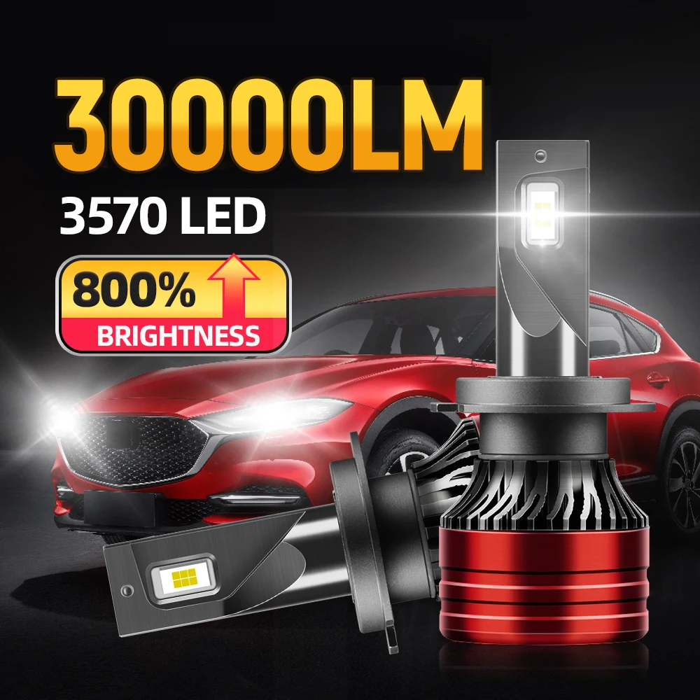2pcs 9005 9006 H1 H11 H7 LED Headlight 9007 H4 H13 Hi/Lo Beam Bulb All-in-One, 800% Brighter LED Conversion Kit 6000K Cool White