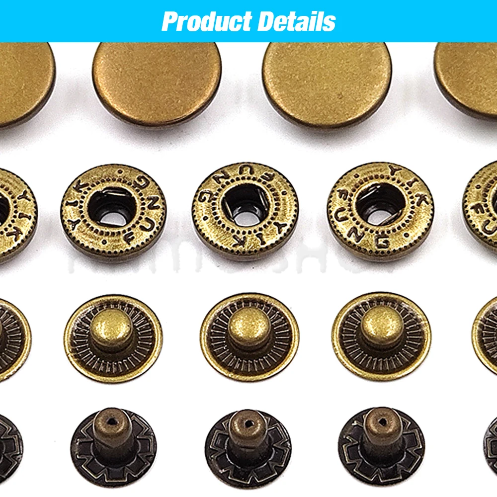 Botón De Rueda De Metal Desmontable Botón De Barra Con Mancuernas Hebilla Bolsa Broche Hebillas Bolsas Bolso Kit De Reparación Hebilla De Costura Accesorios De Ropa 10pcs (Color : LightGold, Size