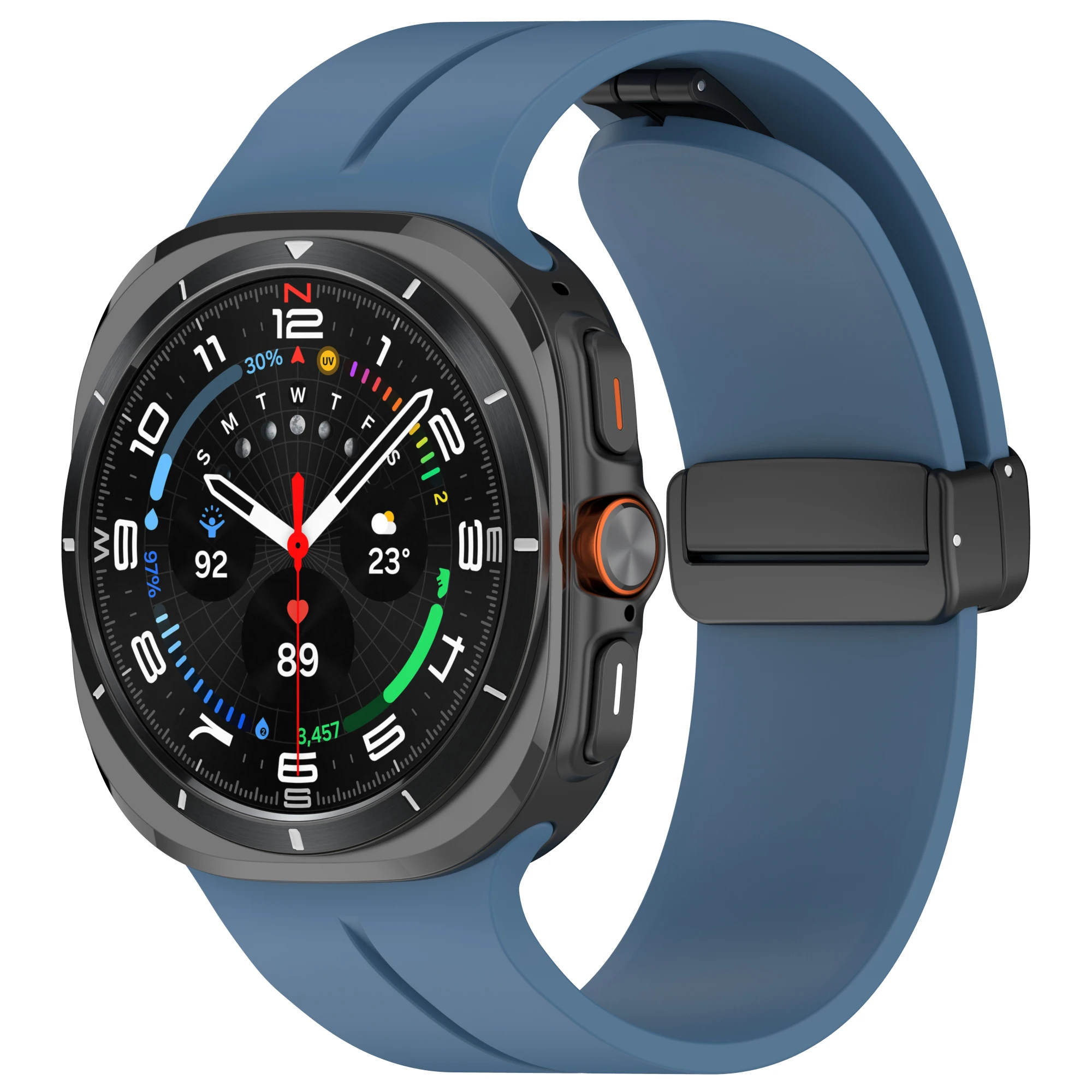 Magnetic Silicone Buckle Strap for Smartwatch 47mm - No-Gap Design Bracelet